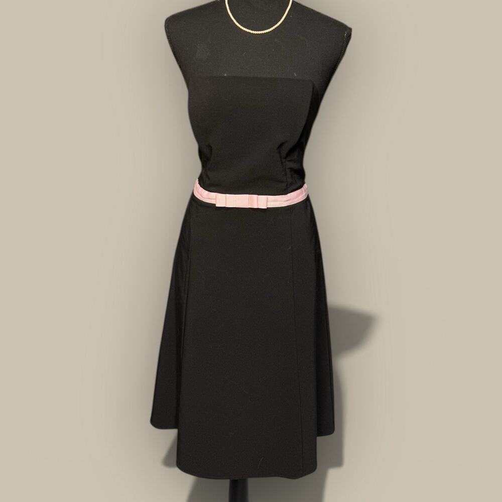 Vtg y2k mallcore scene emo pink Bow party dress Size 11/12 black strapless
